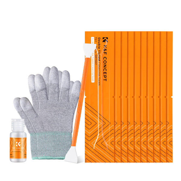 K&F Concept Kit Curatare Senzor CMOS APS-C, Betisoare Duble 16mm, 10 Bucati, Solutie Curatare 20ml