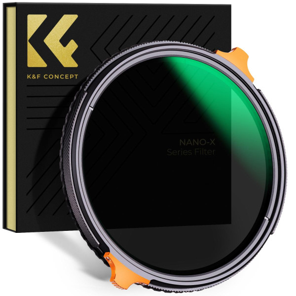 K&F Nano-X 40.5mm Filtru ND Variabil si CPL 2 in 1, ND4-ND64, 2-6 Stops, 28 Straturi Anti-reflexie, Sticla Optica Japoneza