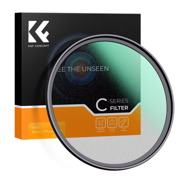 K&F Concept Filtru Black Mist 1/8 C Series, Diametru 43mm, Sticla AGC Japoneza, Tratament Verde Multistrat
