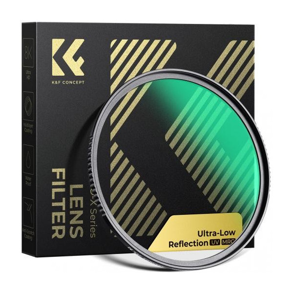 K&F Concept 46mm Filtru UV Nano-X, Reflexie Ultra-Redusa 0.1%, Transmisie Lumina 99.8%, Rama Aluminiu 3.3mm