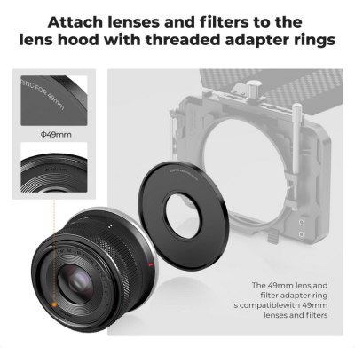Avatar Shop|K&F 49MM Inel Adaptor Matte Box, Aluminiu Aviatic, Filet 49mm, Compatibil Exclusiv K&F Concept|K&F Concept