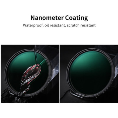 Avatar Shop|K&F Concept MV36 Filtru ND Variabil 49mm, ND8-ND2000, 3-11 Trepte, Sticla Optica Japoneza, Rezistent la Apa, Inel din Aluminiu|K&F Concept