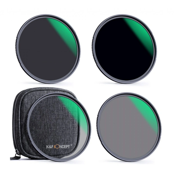 K&F Nano-X Series Set Filtre ND, ND4+ND8+ND64+ND1000, 49mm, Sticla Optica AGC Japoneza, Cadru Aluminiu 3.3mm