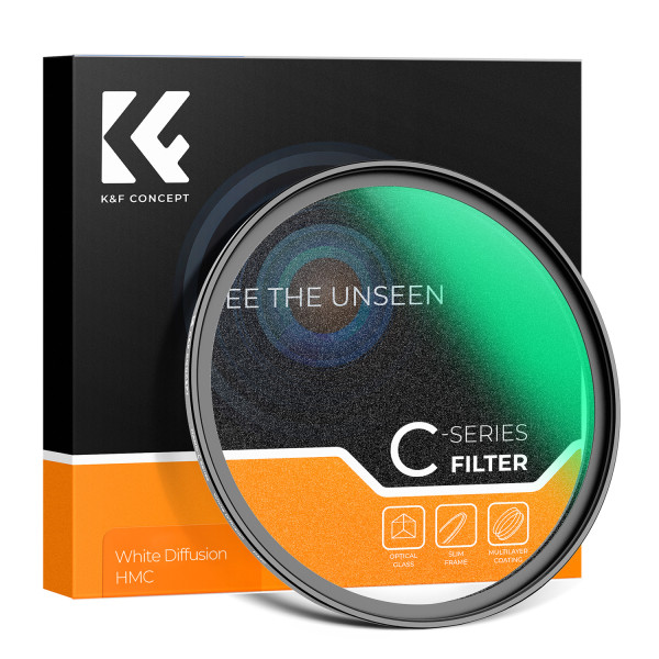 K&F Filtru White Mist 52mm Seria C, Efect Cinematic, 18 Straturi Multi-Coating, Sticla Optica AGC, Rama Aluminiu 3.3mm