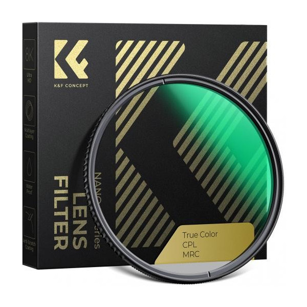 K&F Concept 52mm Filtru CPL Polarizare Circulara, Sticla Optica Japoneza AGC, Acoperire Nano 28 Straturi, Rama Aluminiu CNC