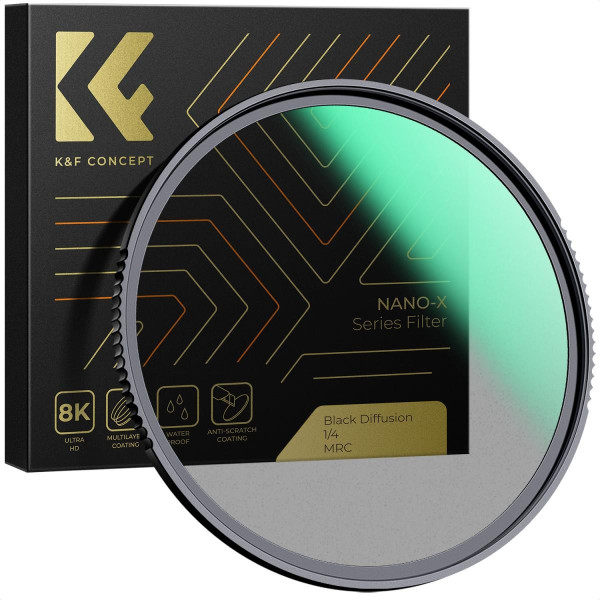 K&F Concept Filtru Black Mist 1/4 Nano-X 52mm, Sticla Optica AGC, Rama Ultra-subtire 3.3mm, Transmisie Lumina 84%
