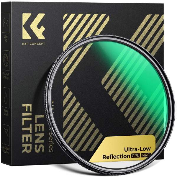 K&F NANO-X Filtru CPL, Diametru 52mm, Reflectivitate Ultra-Redusa 0.1%, 28 Straturi, Sticla AGC, Grosime 5.3mm