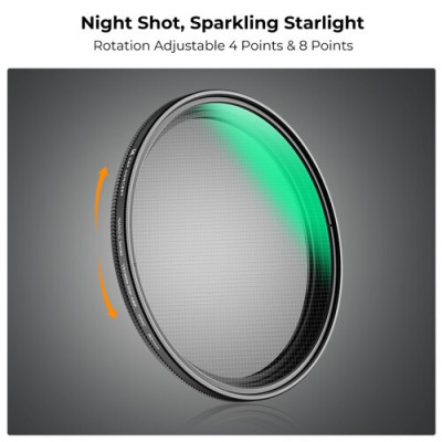 Avatar Shop|K&F Concept Filtru Variable Star 4-8 52mm, Sticla Optica Multicoating Verde, Cadru din Metal, Efect Stea 4 sau 8 Puncte, Fara|K&F Concept