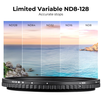 Avatar Shop|K&F 52mm XV40 Filtru ND Variabil, ND8-ND128, 3-7 Stop-uri, Rama Ultra-Subtire 7.4mm, Fara Efect X, Acoperire Nano 33 Straturi|K&F Concept