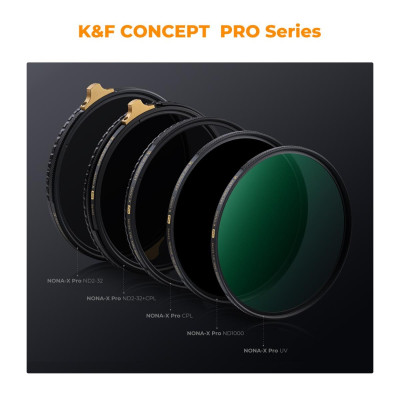 Avatar Shop|K&F Concept NANO-X Pro Filtru 52mm, CPL + ND Variabil ND2-32, Rama din Alama, 36 Straturi Multicoating, Fara Vinietare|K&F Concept
