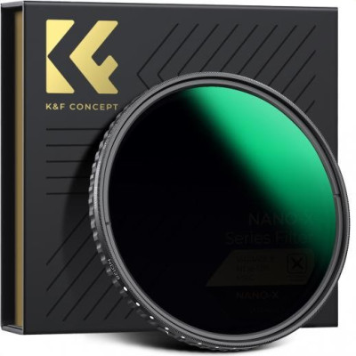 Avatar Shop|K&F Concept XV40 Filtru ND Variabil, 55mm, ND8-ND128, 3-7 Stops, Sticla Optica AGC, Fara Cross X, Montura CNC 7.4mm|K&F Concept