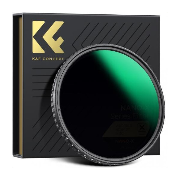 K&F Concept XV40 Filtru ND Variabil, 55mm, ND8-ND128, 3-7 Stops, Sticla Optica AGC, Fara Cross X, Montura CNC 7.4mm