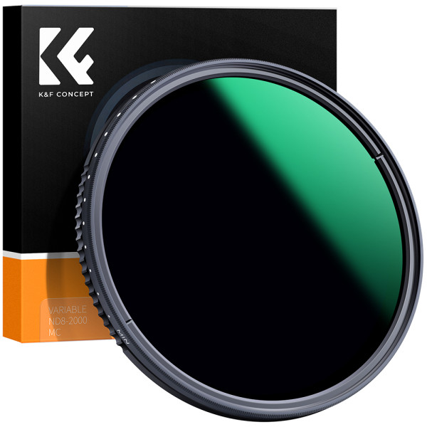 K&F Concept MV36 Filtru ND Variabil 58mm, ND8~ND2000, 3-11 Stop-uri, Sticla Optica AGC, Rezistent la Apa, Rama Aluminiu 7.5mm