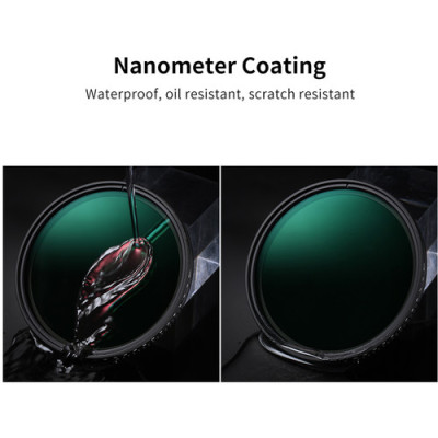 Avatar Shop|K&F Concept MV36 Filtru ND Variabil 58mm, ND8~ND2000, 3-11 Stop-uri, Sticla Optica AGC, Rezistent la Apa, Rama Aluminiu 7.5mm|K&F Concept