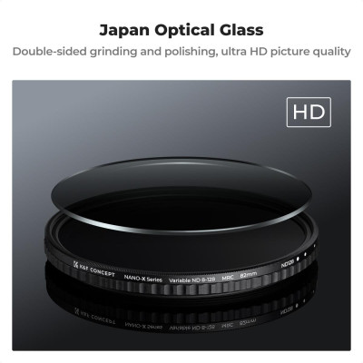 Avatar Shop|K&F XV40 Filtru ND Variabil Nano-X, 58mm, ND8-ND128, 3-7 Stops, Sticla AGC Japoneza, Fara Cruce X|K&F Concept