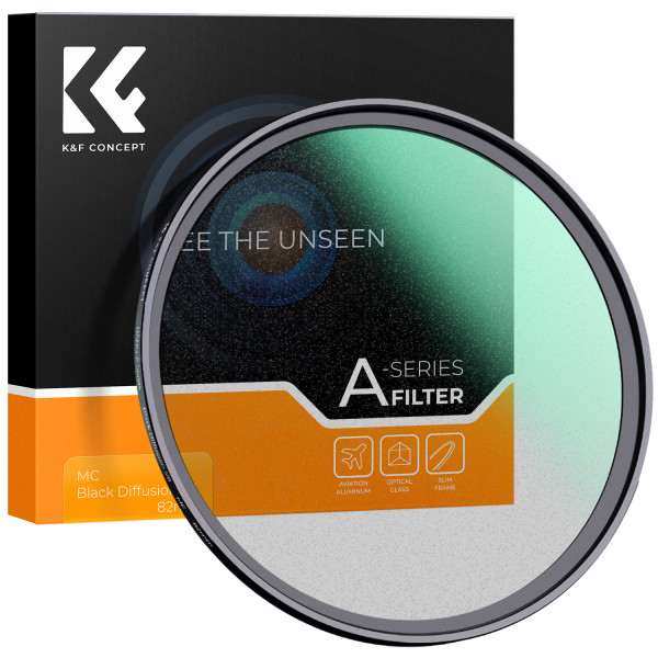 K&F 62mm Filtru Black Mist A Series 1/8, Sticla Optica Germana, Rama Aluminiu 3.3mm, Waterproof, Anti-reflex 24 Straturi