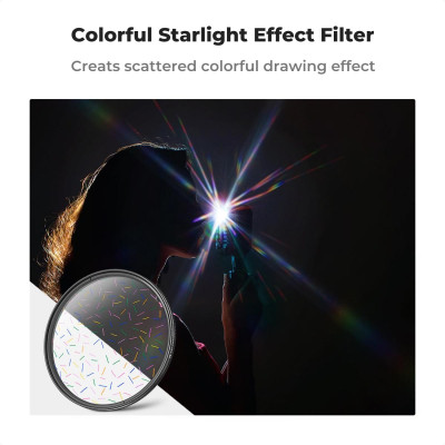 Avatar Shop|K&F Concept Filtru Starlight Colorat 62mm, Efect Raze de Lumina, Sticla Optica K9, Rama Rotativa, Seria Nano-B|K&F Concept