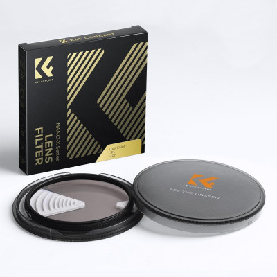 Avatar Shop|K&F Concept Filtru CPL 62mm Nano-Xcel, Sticla Optica Japoneza AGC, Acoperire Nano 28 Straturi, Rama CNC Trapezoidala|K&F Concept