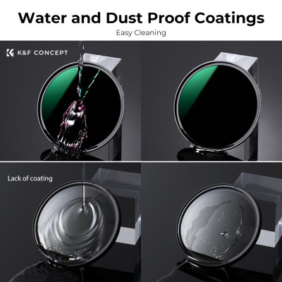 Avatar Shop|K&F Concept 72mm Nano-X Series Kit Filtre ND, ND4+ND8+ND64+ND1000, Acoperire Verde, 28 Straturi Multi-Coating, Rama Aluminiu|K&F Concept