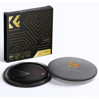 Avatar Shop|K&F 72mm Nano-X Filtru Gradual Soft ND8, HD, Waterproof, Anti-Zgariere, 3 Trepte Reducere Lumina, Sticla Optica AGC|K&F Concept