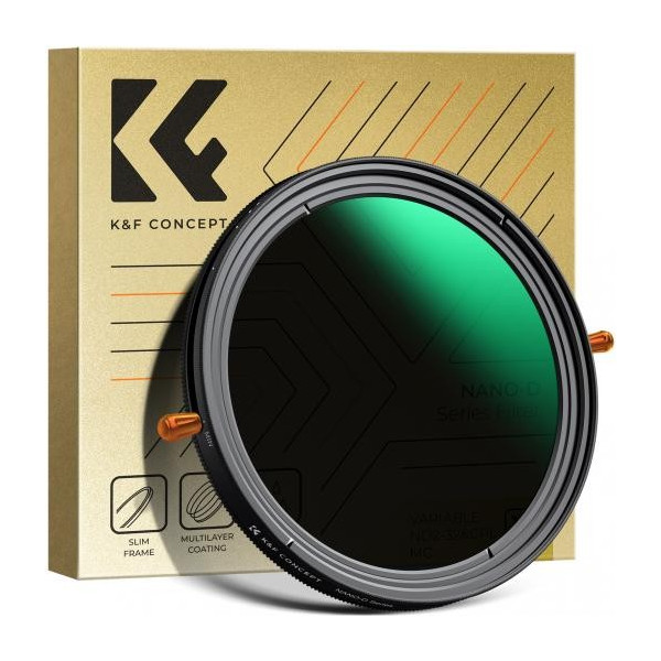 K&F Concept D Series Filtru Multifunctional CPL+ND Variabil, Diametru 72mm, ND2-ND32, Sticla Optica AGC, Cadru CNC