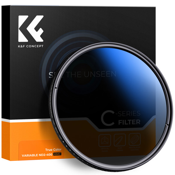K&F 72mm Filtru ND Variabil True Color, ND2-ND400, Sticla Optica Japoneza, 18 Straturi Coating, Design Ultra-Subtire