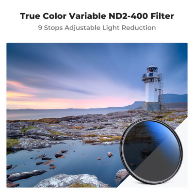 Avatar Shop|K&F 72mm Filtru ND Variabil True Color, ND2-ND400, Sticla Optica Japoneza, 18 Straturi Coating, Design Ultra-Subtire|K&F Concept