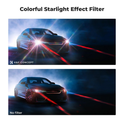 Avatar Shop|K&F 72mm Filtru Efect Starlight Colorat, Rama Ultra-subtire, Sticla Optica K9, Rotativ Ajustabil, Include 3 Lavete Microfibra|K&F Concept