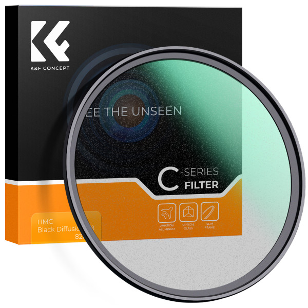 K&F C Series Filtru Black Mist 1/8, Diametru 77mm, Ultra-subtire, Strat Multilayer Verde
