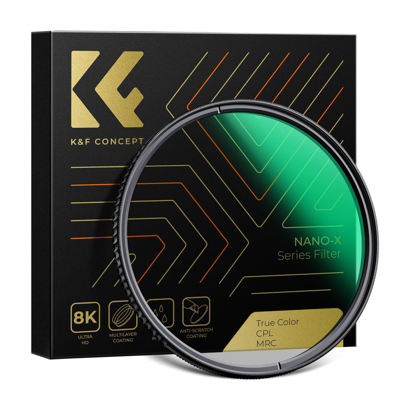 Avatar Shop|K&F Concept Filtru CPL 77mm, Polarizare Circulara, Sticla Optica Japoneza AGC, 28 Straturi Nano, Rama CNC Trapezoidala|K&F Concept