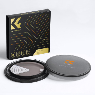 Avatar Shop|K&F Concept Filtru CPL 77mm, Polarizare Circulara, Sticla Optica Japoneza AGC, 28 Straturi Nano, Rama CNC Trapezoidala|K&F Concept