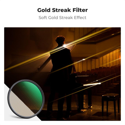 Avatar Shop|K&F Concept Filtru Efect Gold Streak 77mm, Efect Flare Anamorfic, Sticla Optica AGC, Acoperire Anti-Reflexie 28 Straturi|K&F Concept