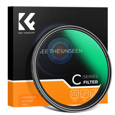Avatar Shop|K&F Filtru Star Variabil 4-8 Linii, 77mm, Sticla Optica cu Tratament Verde Multistrat, 18 Straturi Tratament, Rama Aluminiu|K&F Concept