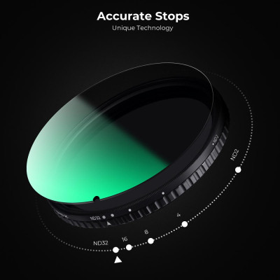 Avatar Shop|K&F Concept Nano-X Filtru ND Variabil 82mm, ND2~ND32, Fara Cruce Neagra X, Sticla Optica AGC, Rama Aluminiu Aviatic|K&F Concept