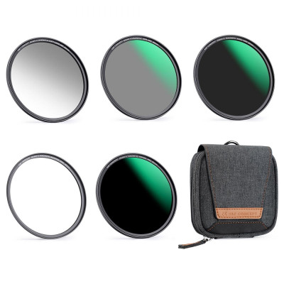 K&F 82mm Kit Filtre Magnetice 5 in 1, GND8, ND8, ND64, ND1000, Montura Magnetica, Inel...