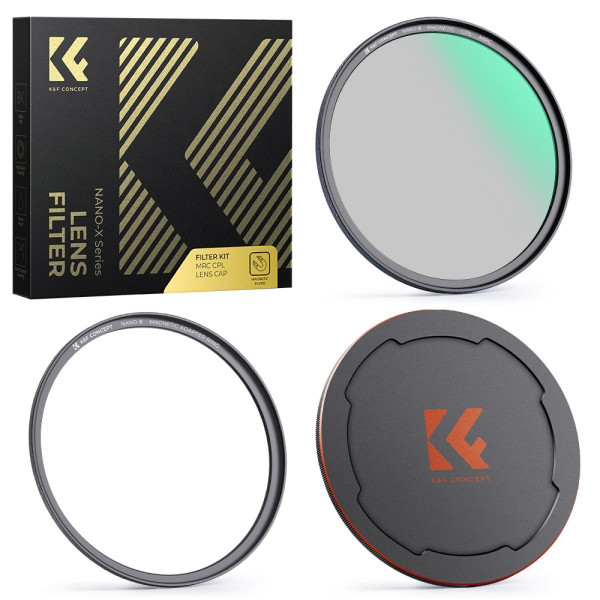 K&F 82MM Filtru CPL Magnetic NANO-X, HD, Rezistent la Apa, Anti-Zgariere, Montare Magnetica