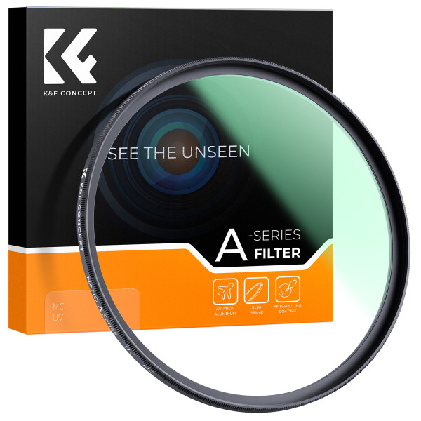 K&F KU04 Filtru UV 95mm, Slim, Sticla Optica Germana, Multi-coating Verde, Rama Aluminiu
