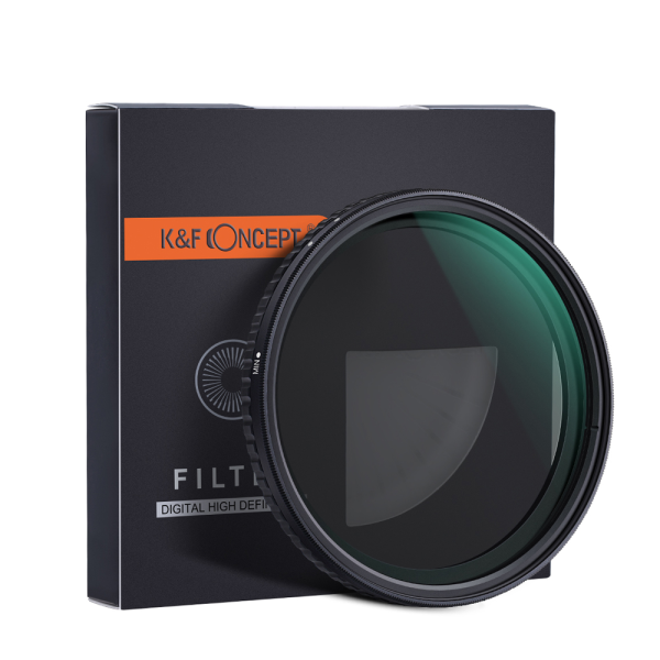 K&F Concept Nano-X Filtru ND Variabil 37mm, ND8-ND128, Sticla Optica Germana, Fara Cruce Neagra, Cadru Aluminiu Aviatic