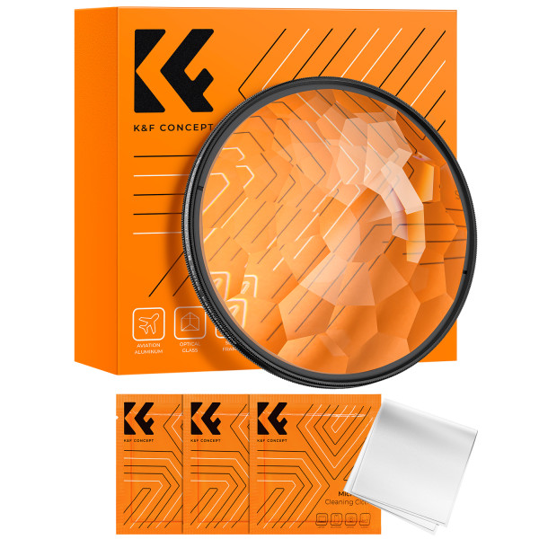K&F Concept Nano B Filtru Efect Prisma, Diametru 58mm, 3 Lavete de Curatare Incluse