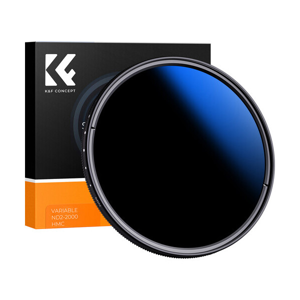 K&F Concept C Series Filtru ND Variabil 62mm, ND2-2000, Ultra-subtire, Montura Circulara, Tratament Albastru