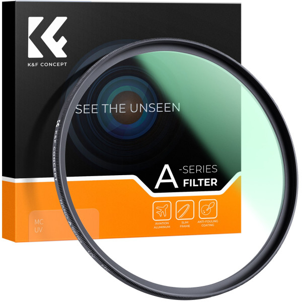 K&F Concept 62MM MC-UV Filtru UV, Slim, Multi-coated Verde, Sticla Optica Germana, Transmisie 99.8%