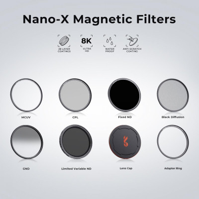 Avatar Shop|K&F Concept NANO-X Filtru ND64 Magnetic, 67mm, 16 Straturi Nano-Coating, Anti-reflexie, Rezistent la Apa si Zgarieturi|K&F Concept