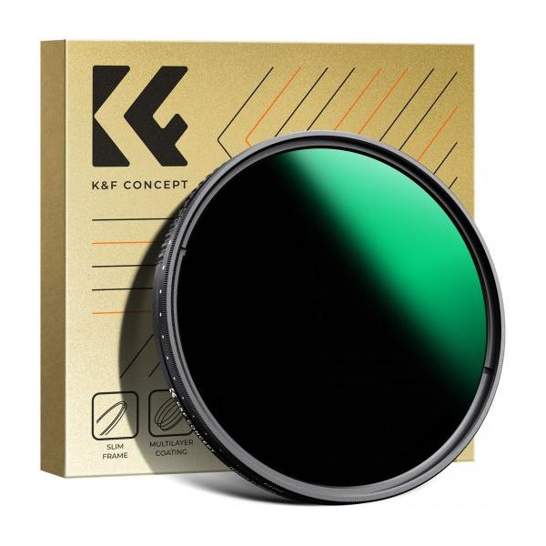 K&F Concept 67mm Filtru ND Variabil, ND3-1000, Ultra-Subtire 7.4mm, Sticla Optica Japoneza, Rezistent la Apa