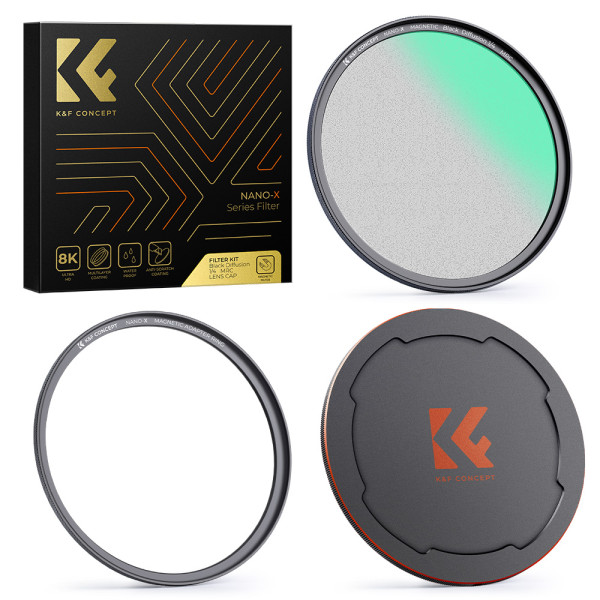 K&F Concept Filtru Black Mist Magnetic 1/4, 72mm, Montare Magnetica, Sticla Optica AGC, Rama Ultra-Subtire