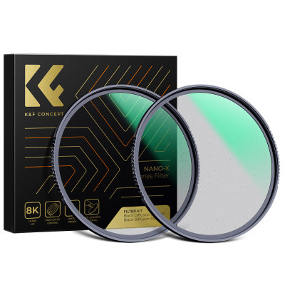 Avatar Shop|K&F Concept Nano-X Kit Filtre Black Diffusion 77mm, 1/4 si 1/8, Sticla Optica AGC, 28 Straturi Multi-Strat|K&F Concept