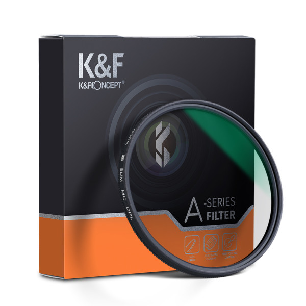 K&F Concept Filtru Polarizare CPL 77mm, Ultra Slim, Tratament Verde Multi-Coating, Rama din Magnaliu 5.45mm