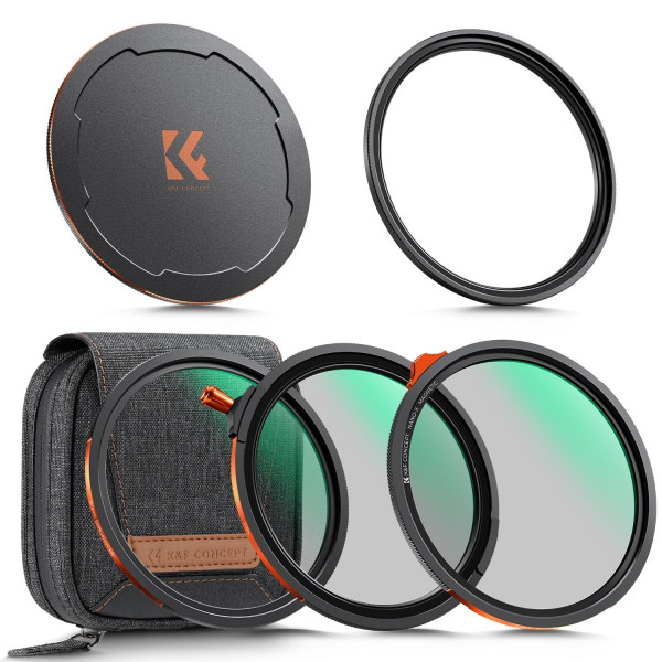 K&F Concept Nano-X Kit Filtre Magnetice 77mm, CPL, ND Variabil 3-32, Black Mist 1/4, Montaj Magnetic, Sticla AGC Japoneza