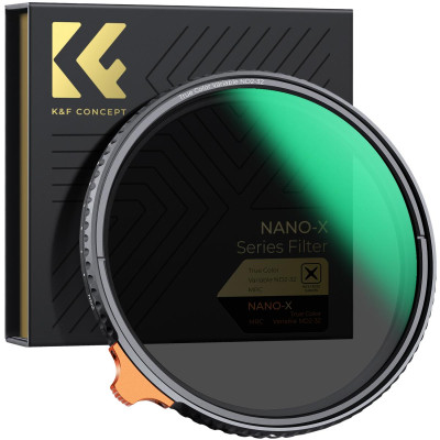 Avatar Shop|K&F Concept Filtru ND Variabil 77mm, True Color ND2-ND32, Seria Nano-X, 28 Straturi Anti-reflex, Rezistent la Apa si Zgarieturi|K&F Concept
