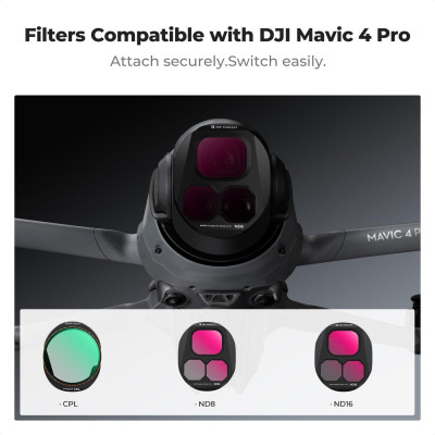Avatar Shop|K&F Concept Set Filtre DJI Mavic 4 Pro, CPL+ND8+ND16, Sticla Optica HD, Acoperire Multi-Strat, Rezistent la Apa si Zgarieturi|K&F Concept