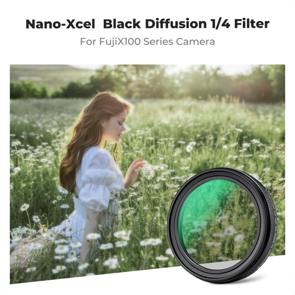 K&F Concept Filtru Black Mist 1/4 pentru Fujifilm X100, Negru, Acoperire HD, Rezistent la Apa si Zgarieturi, Cadru Magnetic
